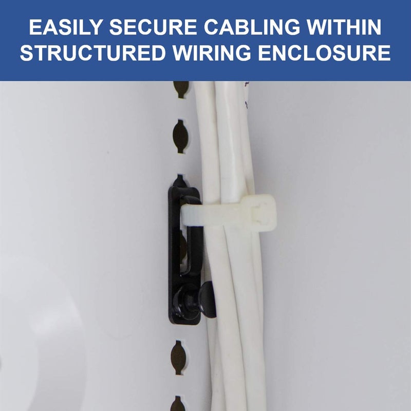On-Q Legrand - OnQ Cable Management Clips, No Tools to Install Wall Cable Management, Cable Clips Withstand 20 LBS Pull Force, Black, AC103520, 20 Pack - Image 4